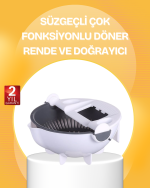 5 Fonksiyonlu Döner Süzgeçli Rende ve Dilimleyici Aparat