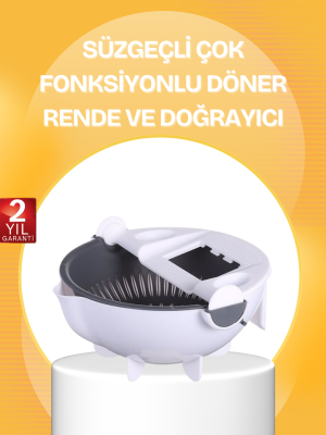 5 Fonksiyonlu Döner Süzgeçli Rende ve Dilimleyici Aparat