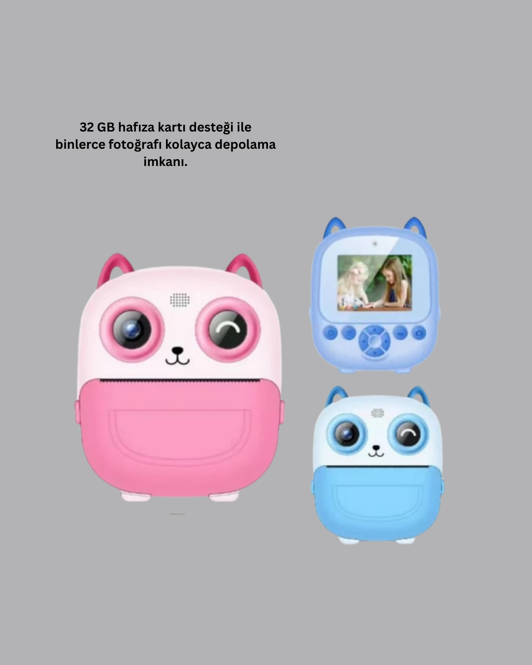 1210301_7-149.png Çocuklar İçin Anında Baskı Dijital Kamera 48MP Full HD - Görsel 2