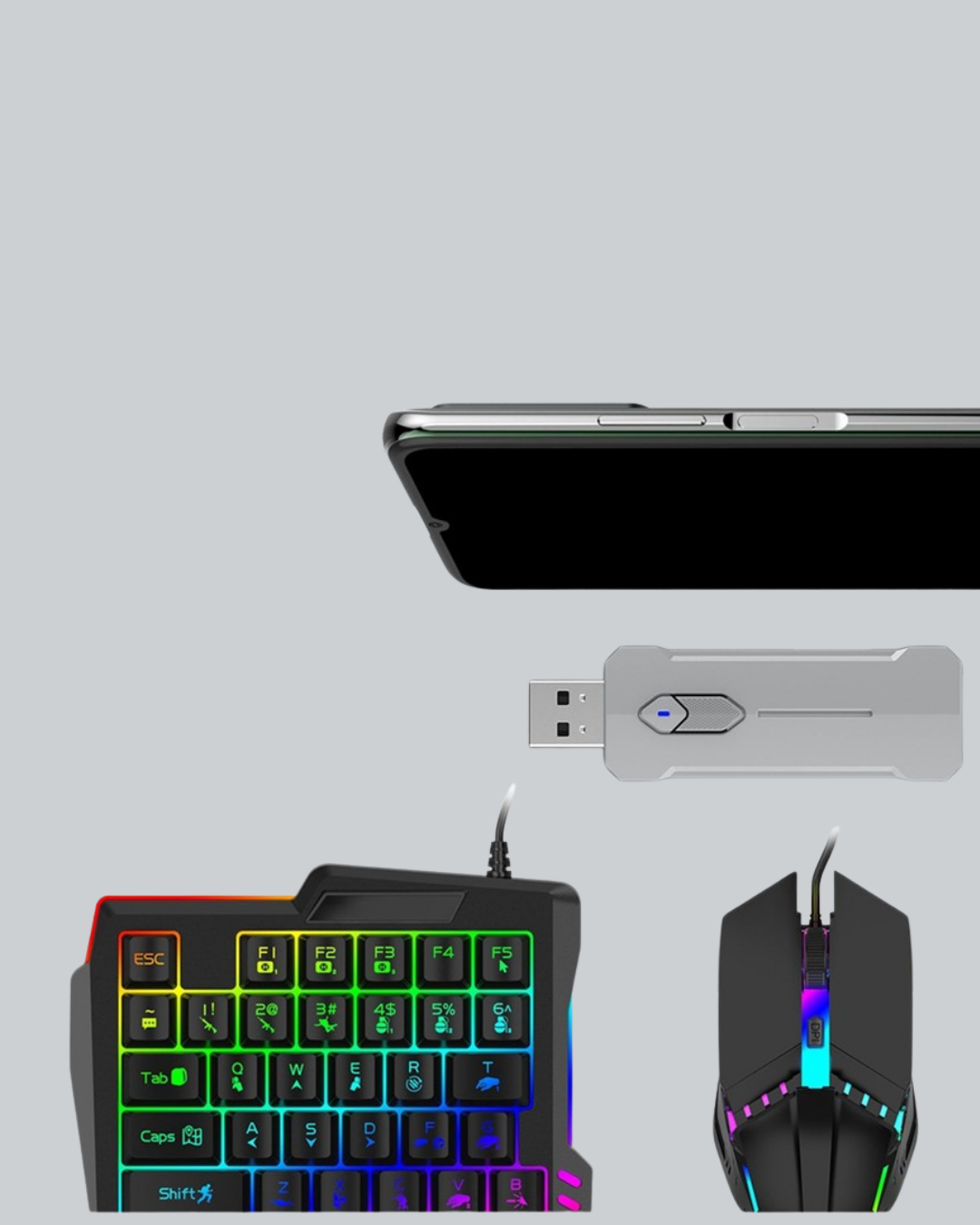 1210305_9-147.png Mobil Oyuncu Aksesuar Seti | Kablosuz Düşük Gecikmeli Klavye & Mouse - Görsel 4