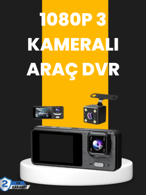 Çok Açılı Araç İçi DVR | Ön İç Arka Kamera, Döngü Video Kaydı