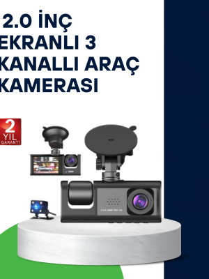 Üç Kameralı Araç Kamerası Full HD Gece Görüş  G-Sensör