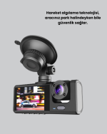 Üç Kameralı Araç Kamerası Full HD Gece Görüş  G-Sensör - Görsel 3