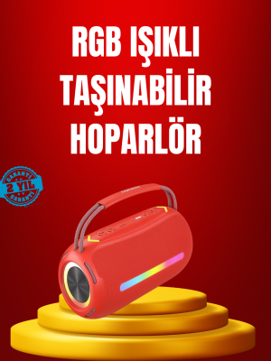 Suya Dayanıklı 20W RGB Hoparlör Bluetooth, USB, SD Kart ve AUX Girişli