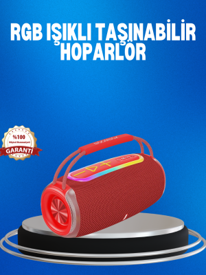 RGB LED Işıklı 20W Taşınabilir Hoparlör Bluetooth 5.3 + Type-C Şarj