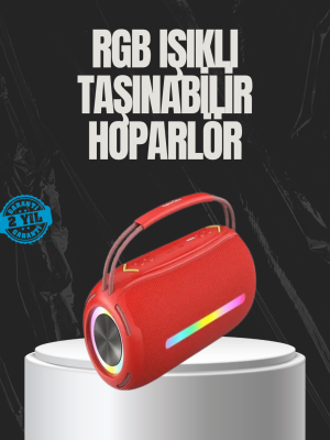 20W Güçlü Ses Çift Sürücülü RGB LED Işıklı Bluetooth 5.3 Hoparlör