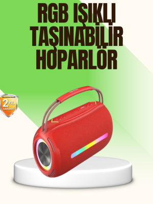RGB LED Işıklı 20W Taşınabilir Bluetooth Hoparlör IPX6 Suya Dayanıklı