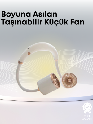 Yazlık Taşınabilir Sessiz Boyun Fanı 3 Kademe Hız Ayarlı