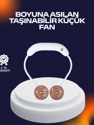 USB Şarjlı Katlanabilir Mini Boyun Fanı 1–3 Saat Kullanım