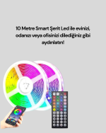 Bluetooth Kontrollü Smart Şerit Led 10M Sese Duyarlı RGB Aydınlatma - Görsel 2