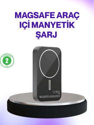 Mıknatıslı MagSafe Uyumlu Araç Tutucu Kablosuz Şarj Destekli