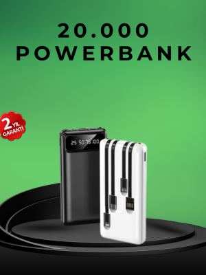 Kamp ve Seyahat İçin 20.000mAh LED Işıklı Hızlı Şarj Powerbank