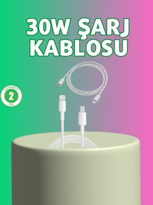 Orijinal Kalite 30W Type-C Lightning Hızlı Şarj Kablosu – 1.2m Dayanıklı