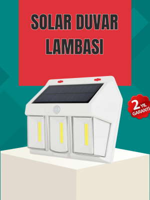 Dış Mekan Solar Duvar Lambası – 120° Hareket Algılama, 3 Işık Modu