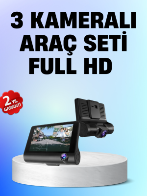 Full HD 1080P 3 Kameralı Araç DVR – Gece Görüşlü ve G-Sensörlü Güvenlik Çözümü