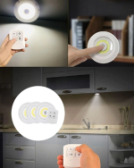 Çok Amaçlı Kullanım İçin Kablosuz Yapışkanlı 3 Lü Uzaktan Kumandalı Led Spot Lamba - Görsel 2