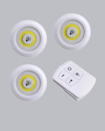 Uzaktan Kumandalı 3 Lü Kablosuz Led Spot Lamba Seti Yapışkanlı Pratik Kullanım - Görsel 4