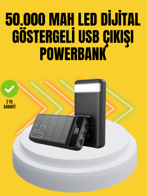 Profesyonel 50.000 mAh Powerbank – Aynı Anda Birden Fazla Cihaz Şarj Eden, Dayanıklı ve Güvenli Taşınabilir Şarj Cihazı
