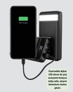 50.000 mAh Ultra Güçlü Powerbank 4 USB Çıkışlı, LED Dijital Göstergeli, Hızlı Şarj Destekli Taşınabilir Şarj Cihazı - Görsel 5