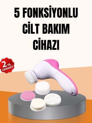 Derin Temizleme ve Masaj İçin 5 Başlıklı Yüz Cilt Bakım Aleti