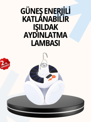 Katlanabilir 5 Kanatlı Solar LED Bahçe ve Kamp Lambası