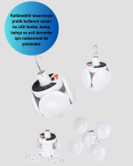 Katlanabilir 5 Kanatlı Solar LED Bahçe ve Kamp Lambası - Görsel 2