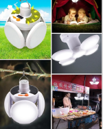 Katlanabilir 5 Kanatlı Solar LED Bahçe ve Kamp Lambası - Görsel 4