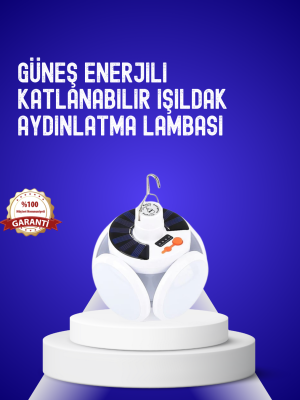 USB ve Solar Şarjlı Katlanabilir 5 Taraflı LED Lamba