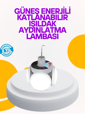Solar Enerjili Katlanabilir Led Kamp ve Bahçe Lambası