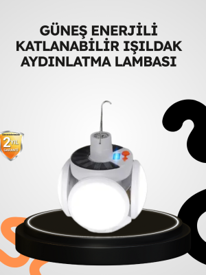 Güneş Enerjili Katlanabilir 5 Kanatlı Solar Bahçe Lambası