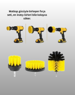 Banyo ve Mutfak İçin Matkap Ucu Temizlik Fırçası 3’lü Set - Görsel 2