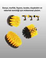 Banyo ve Mutfak İçin Matkap Ucu Temizlik Fırçası 3’lü Set - Görsel 3