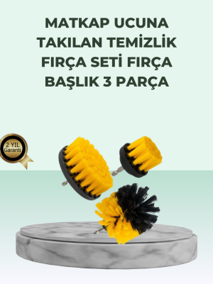 Matkap Uyumlu Temizlik Fırçası Seti 3’lü Çok Amaçlı