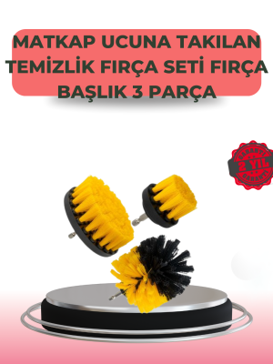 3 Parça Matkap Ucu Temizlik Fırçası Dayanıklı Naylon Kıllı
