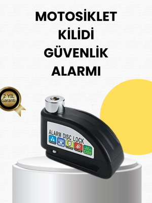 Çelik Gövdeli Alarm Disk Kilidi Motosiklet ve Bisiklet İçin Güvenlik