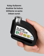 Disk Fren Kilidi Alarmlı Anti Hırsızlık Motosiklet Scooter Bisiklet - Görsel 4