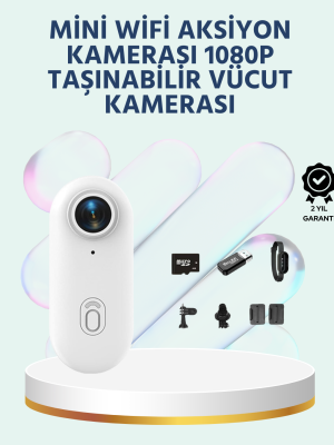 Geniş Açı Lensli WiFi Spor ve Vlog Kamerası