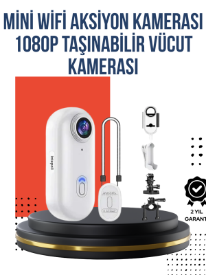 360° Klipsli Manyetik Spor Kamera Yüksek Çözünürlük