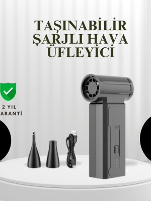 Taşınabilir Şarjlı Güçlü Hava Üfleme Aleti Çok Yönlü Kullanım
