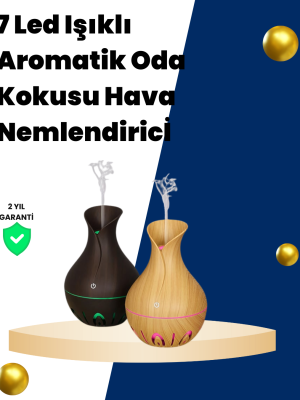 USB Şarjlı 7 Renk LED Işıklı Sessiz Çalışan Mini Hava Nemlendirici