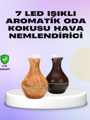 Ultrasonik Ahşap Desenli 130ml Aromaterapi Difüzör ve Hava Nemlendirici