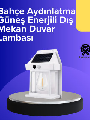 Güneş Enerjili Hareket Sensörlü Duvar Lambası