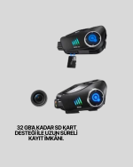 Q28 Motosiklet Kask Bluetooth Kulaklık  Full HD 1080P Kamera - Görsel 5