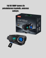 Q28 Motosiklet Kask Bluetooth Kulaklık  Full HD 1080P Kamera - Görsel 3