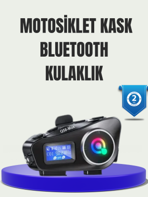 IP65 Suya Dayanıklı Kask Bluetooth Kulaklık LCD Ekranlı