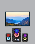 USB Bağlantılı RGB 2.1 Hoparlör Seti Derin Bas ve Renkli Işık - Görsel 5