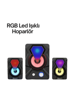 Renkli LED Işıklı Hoparlör