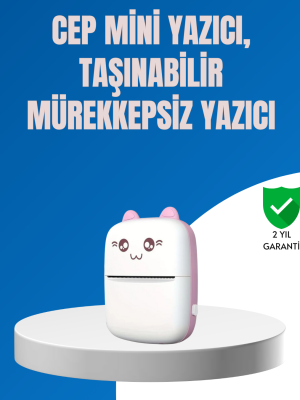 Mini Bluetooth Termal Yazıcı 1200mAh Şarjlı Taşınabilir