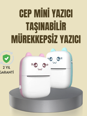 Taşınabilir Mini Termal Yazıcı 200 DPI Bluetooth Bağlantılı