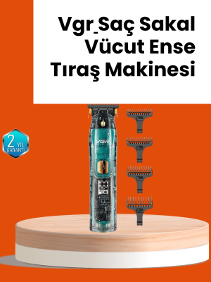 VGR V-695 Şarjlı Saç Sakal Tıraş Makinesi 2600mAh Batarya ve Kılavuz Taraklı